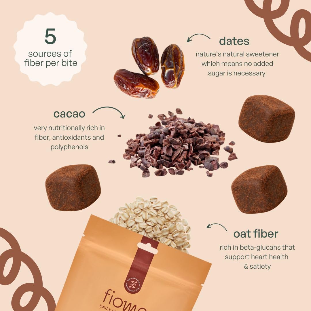Fiome Fiber Bites on-the-go convenience in bag.