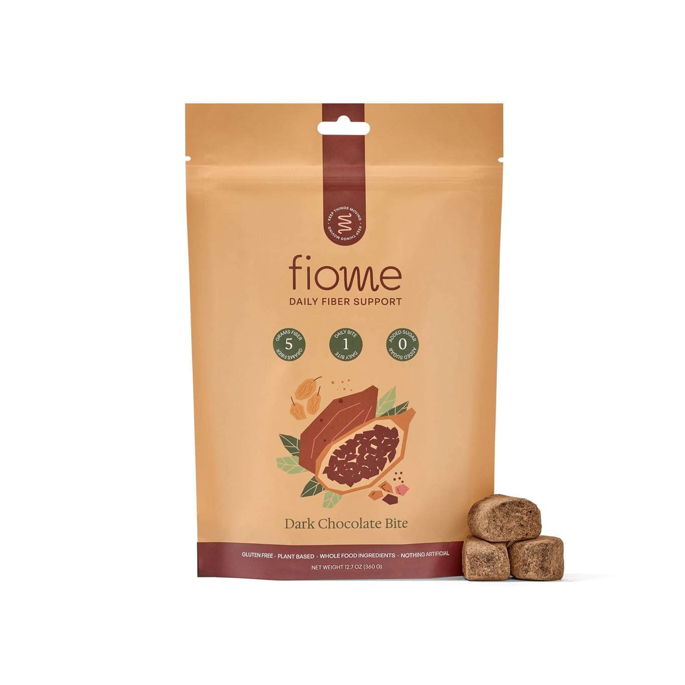 Fiome Fiber Bites packaging for daily fiber goals.