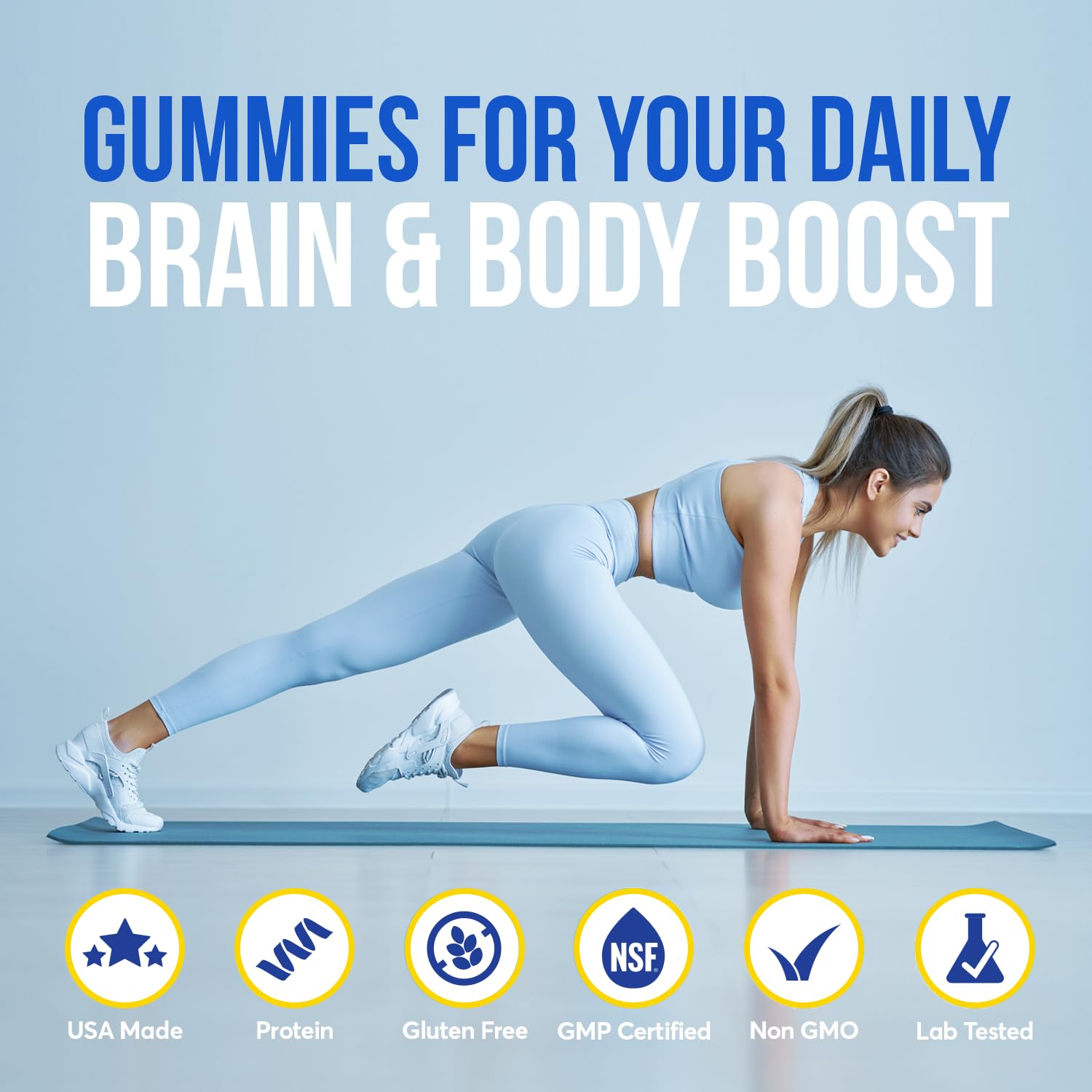 FIOR Creatine Gummy preworkout-use image suggests convenient energy support before training.