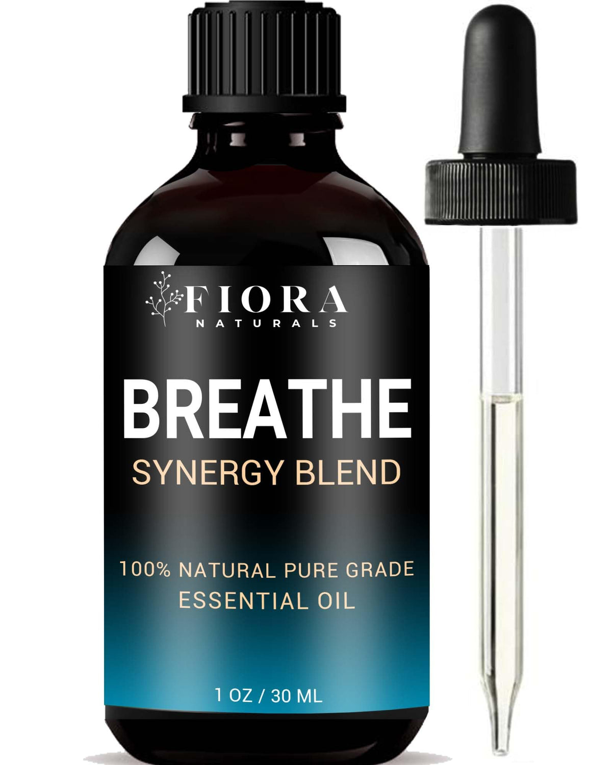 Fiora Naturals Breathe bottle in amber glass preserves purity.