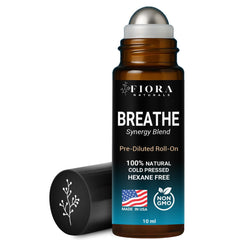Fiora Naturals Breathe bottle pour shows pure essential oil blend for quick refresh