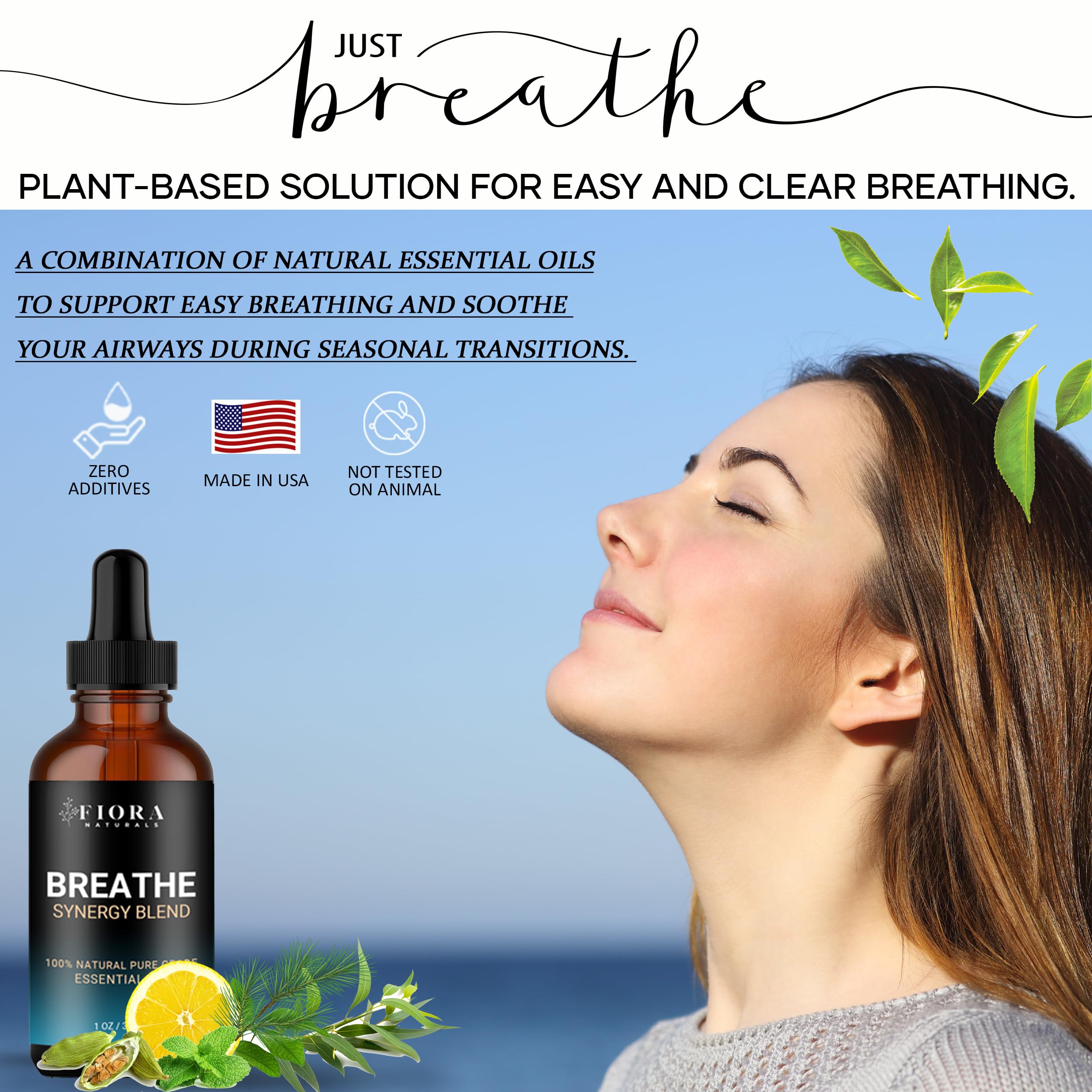 Fiora Naturals Breathe being used in a diffuser for a fresh aroma.