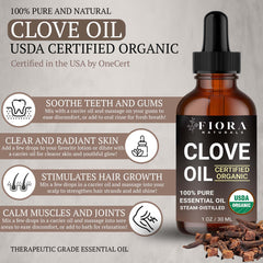 Close-up of Fiora Naturals clove oil dropper ready for dilution