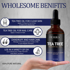 Fiora Naturals Tea Tree Oil fights dandruff for a refreshed scalp.