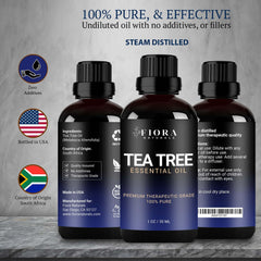 Fiora Naturals Tea Tree Oil for hair and scalp helps clarify and shine.