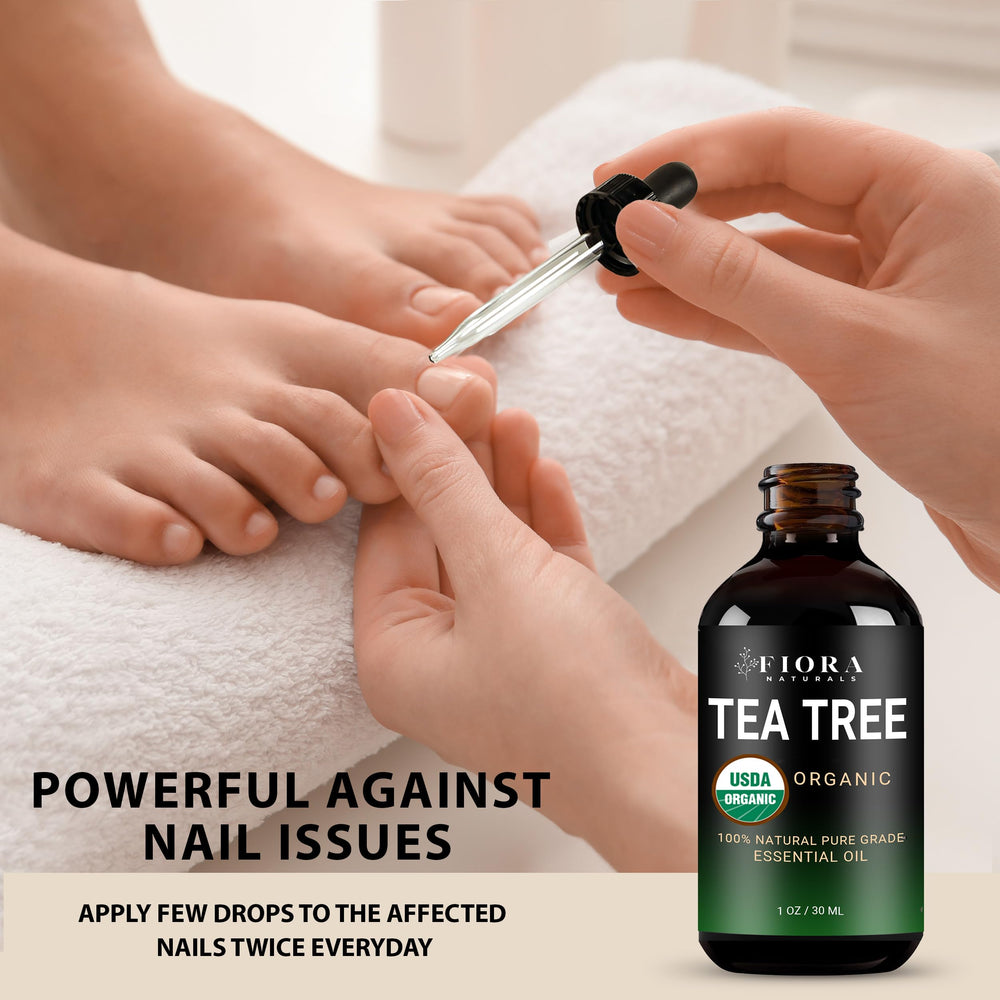Skin care application with Fiora Naturals Tea Tree Oil for cleansing and refreshment