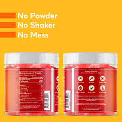 FIOR Creatine Gummy Tropical Punch label close-up showing micronized creatine monohydrate.