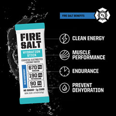 Fire Science Fire Salt Hydration Stick blue raspberry single-serve pack for workouts