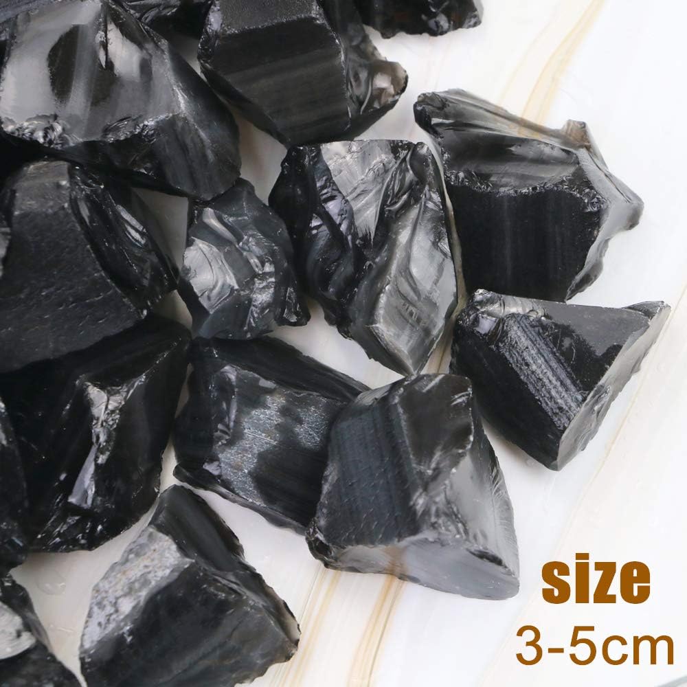 Fireboomoon black obsidian stones ideal for cabbing, tumbling, and jewelry making