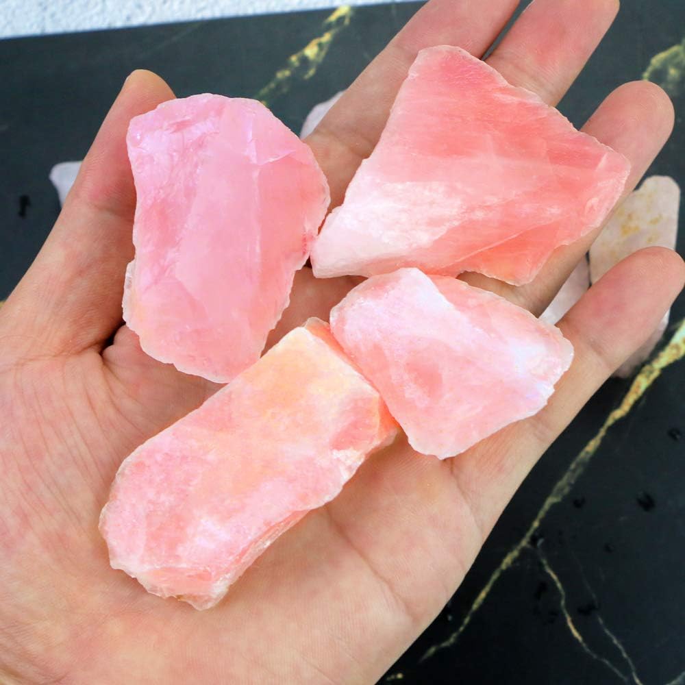 FireBOOMOON rose quartz cabochon-ready material for creative jewelry making