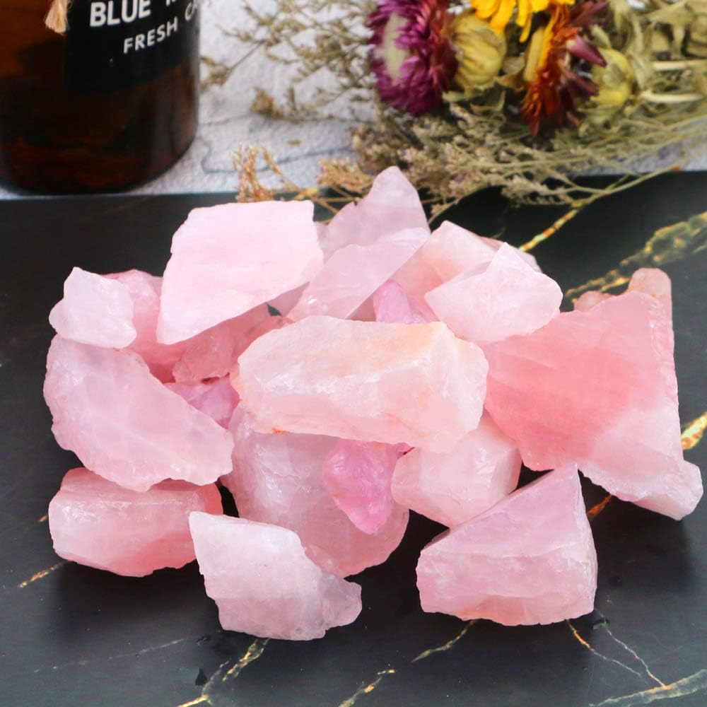 FireBOOMOON rose quartz home decor piece with natural color and texture