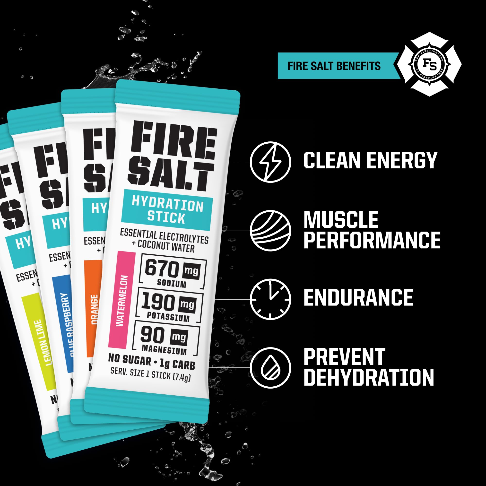 Fire Science Fire Salt Hydration Sticks berry packets for refreshing hydration