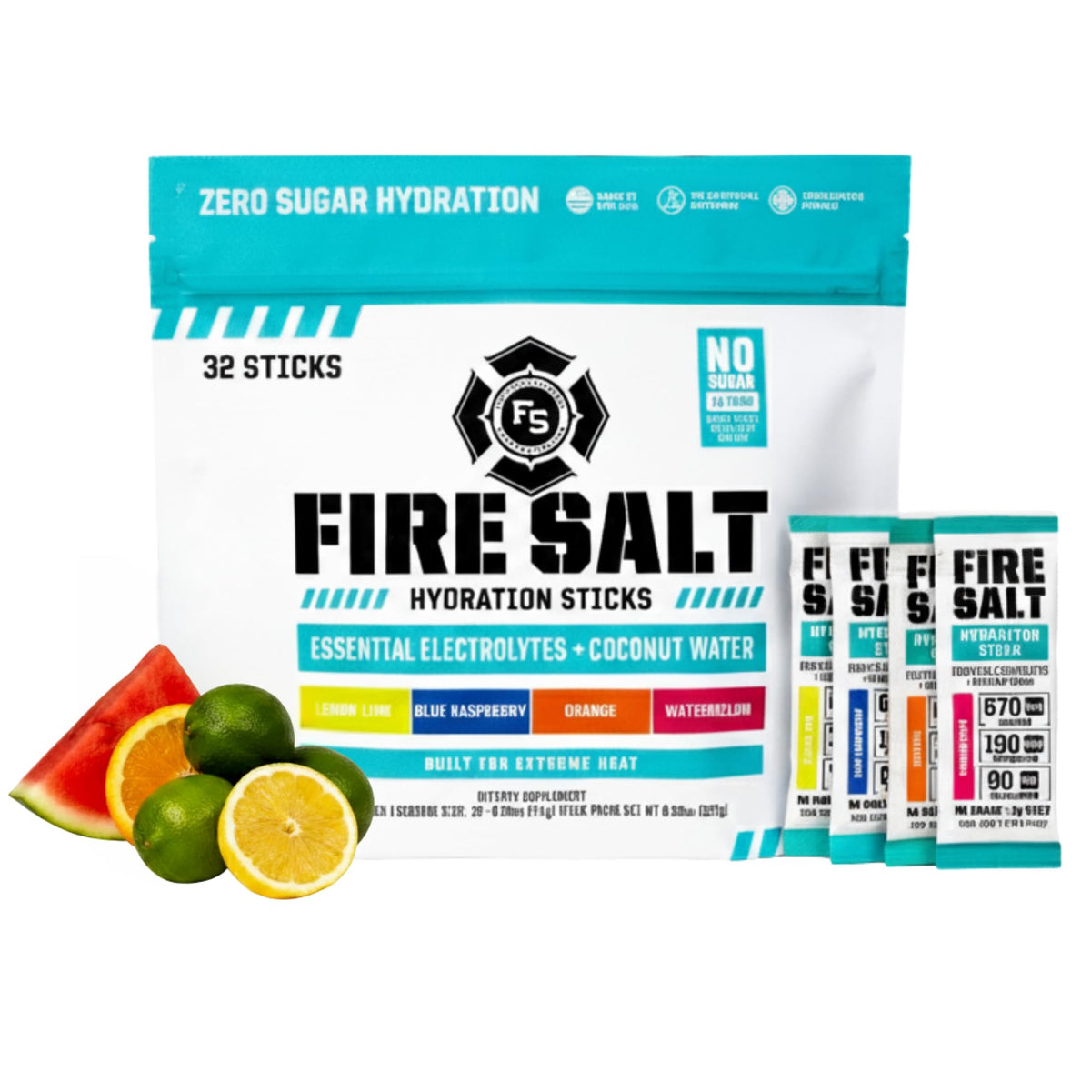 Fire Science Fire Salt Hydration Sticks orange packets for on-the-go electrolytes