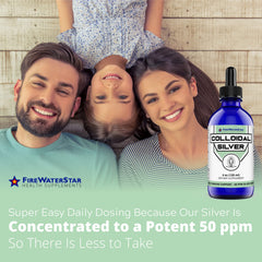 Firewaterstar dropper dispensing colloidal silver for easy use.