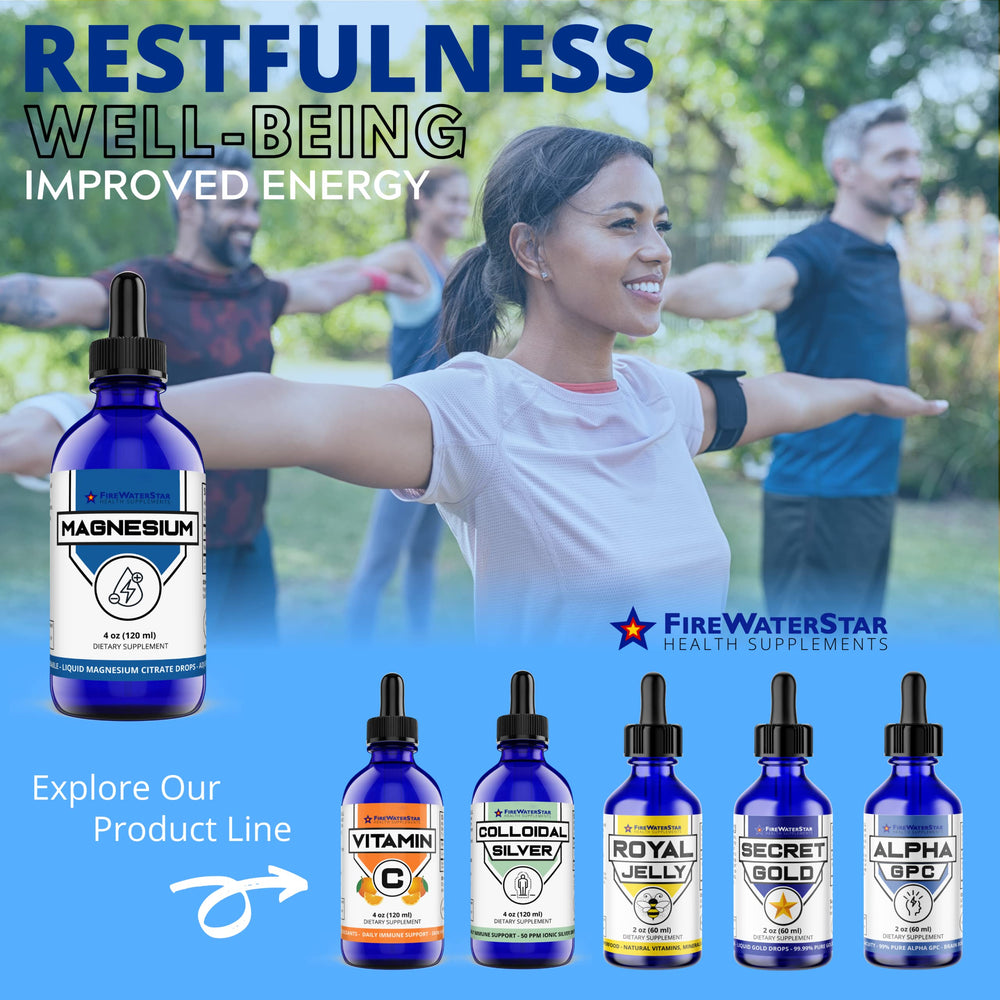 FireWaterStar magnesium drops suit adults and children for daily support.