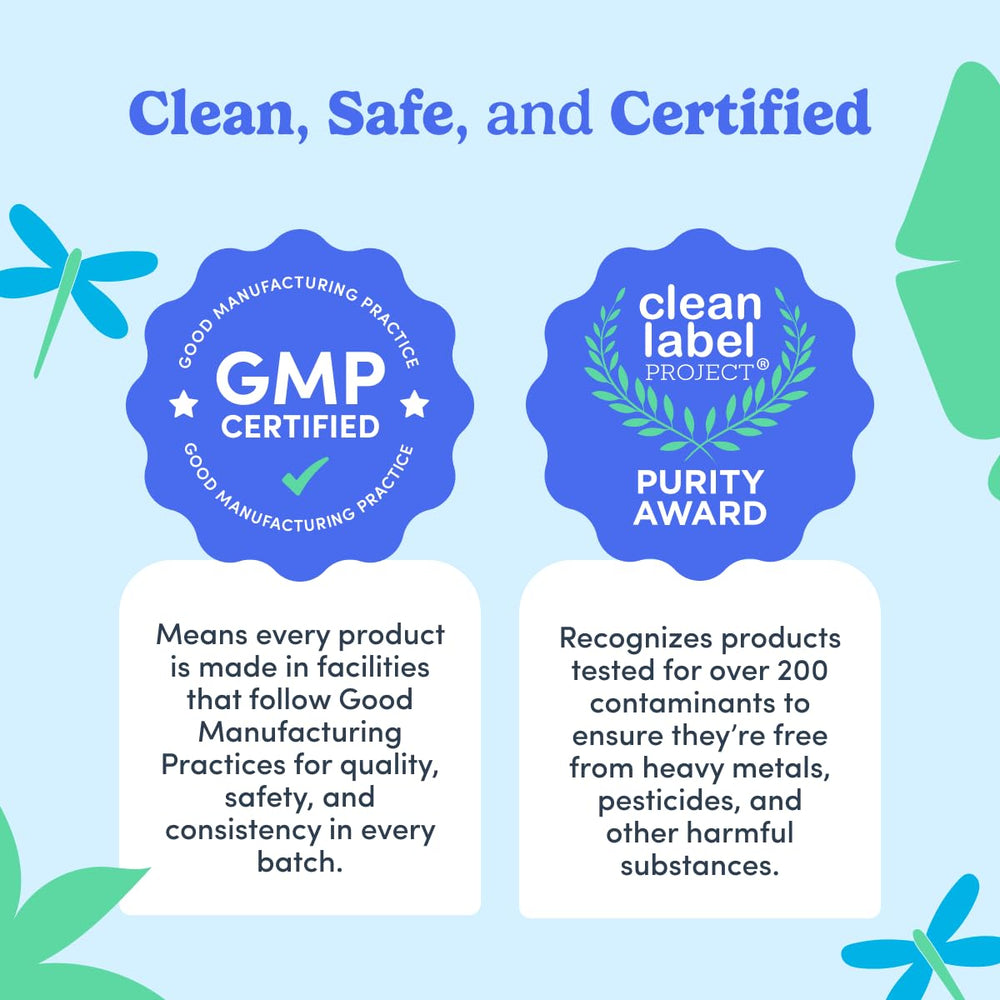 Label emphasizes organic fruit and veggie blend in First Day Teen Vitamins for natural nutrition.