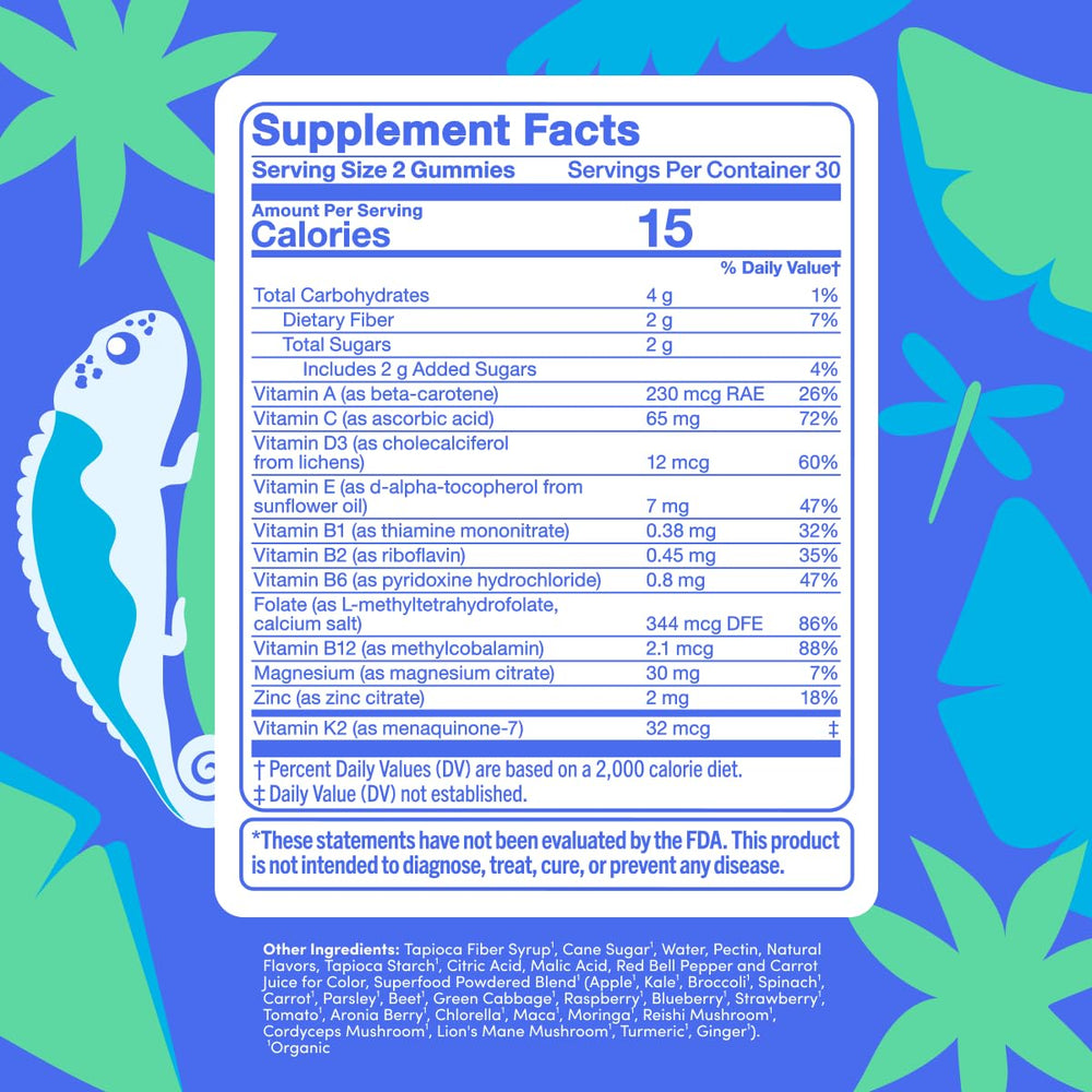 Front view of First Day Teen Vitamins packaging showing a convenient 30-day supply.