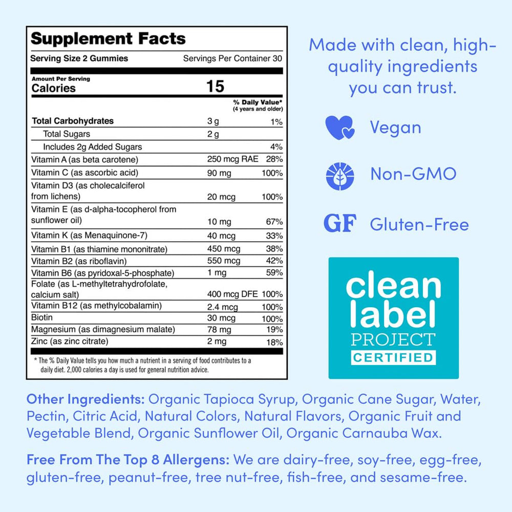 First Day organic fruits and vegetables highlight nutrient-rich formula.