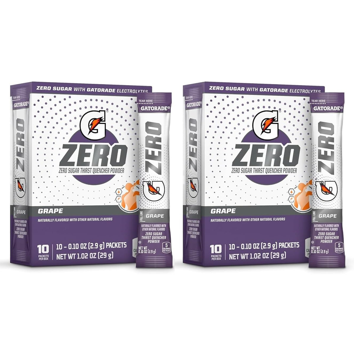 First Leaf G Zero grape packets in a box for sugar-free hydration during workouts