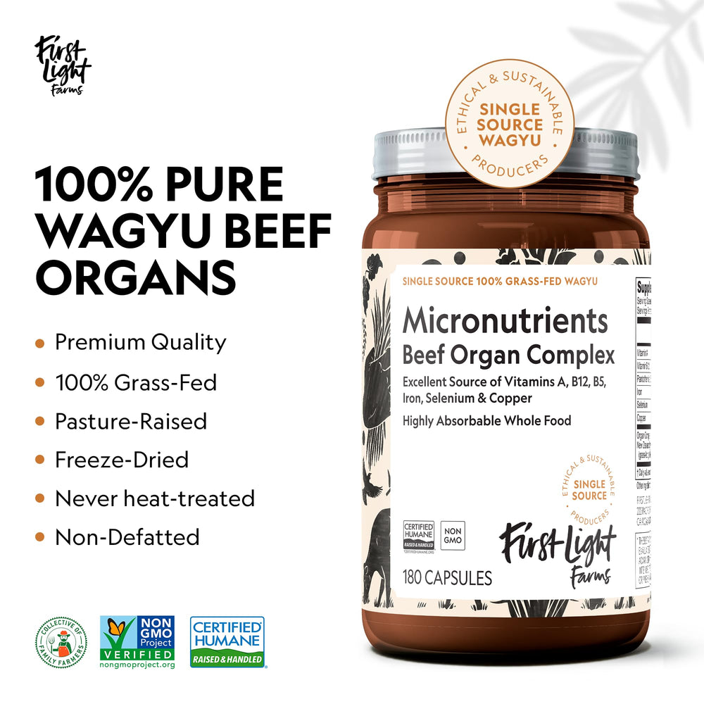 First Light Wagyu Organ Complex freeze-dried heart – supports energy and vitality.
