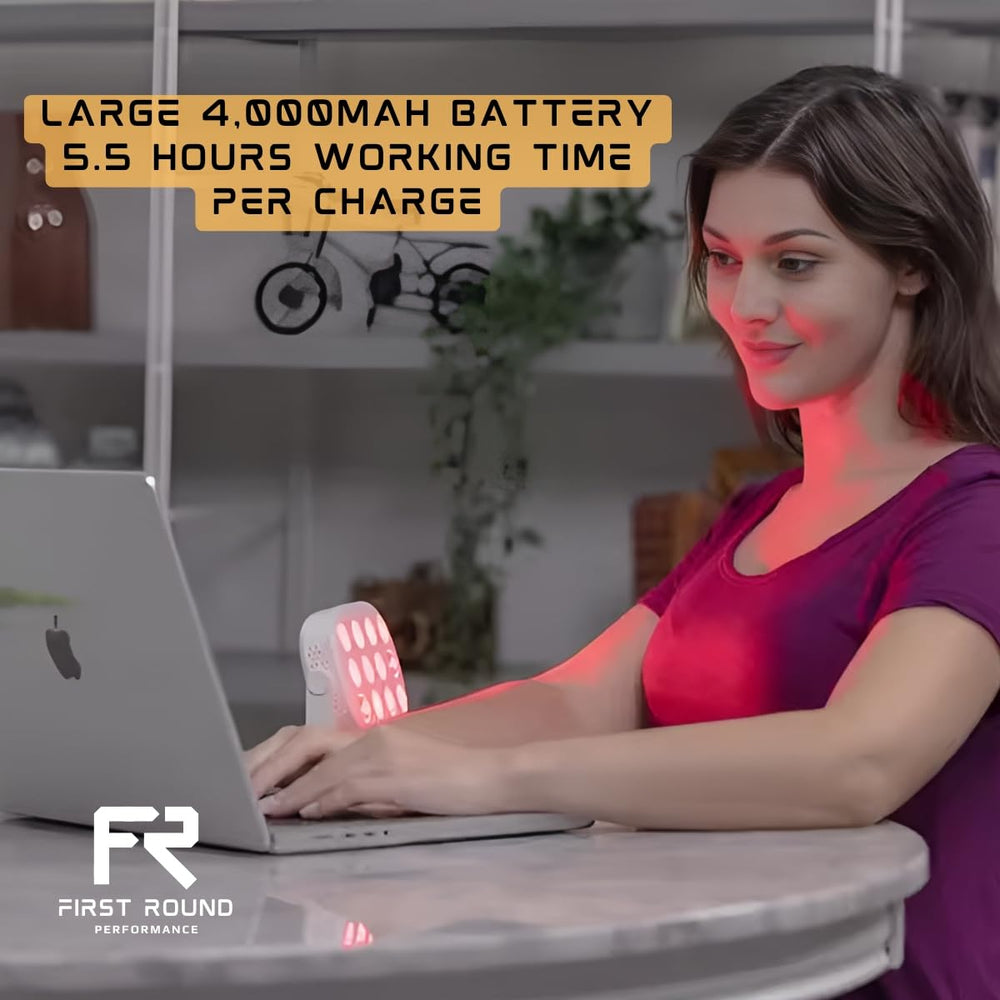 First Round Performance handheld with stand for easy, hands-free use.