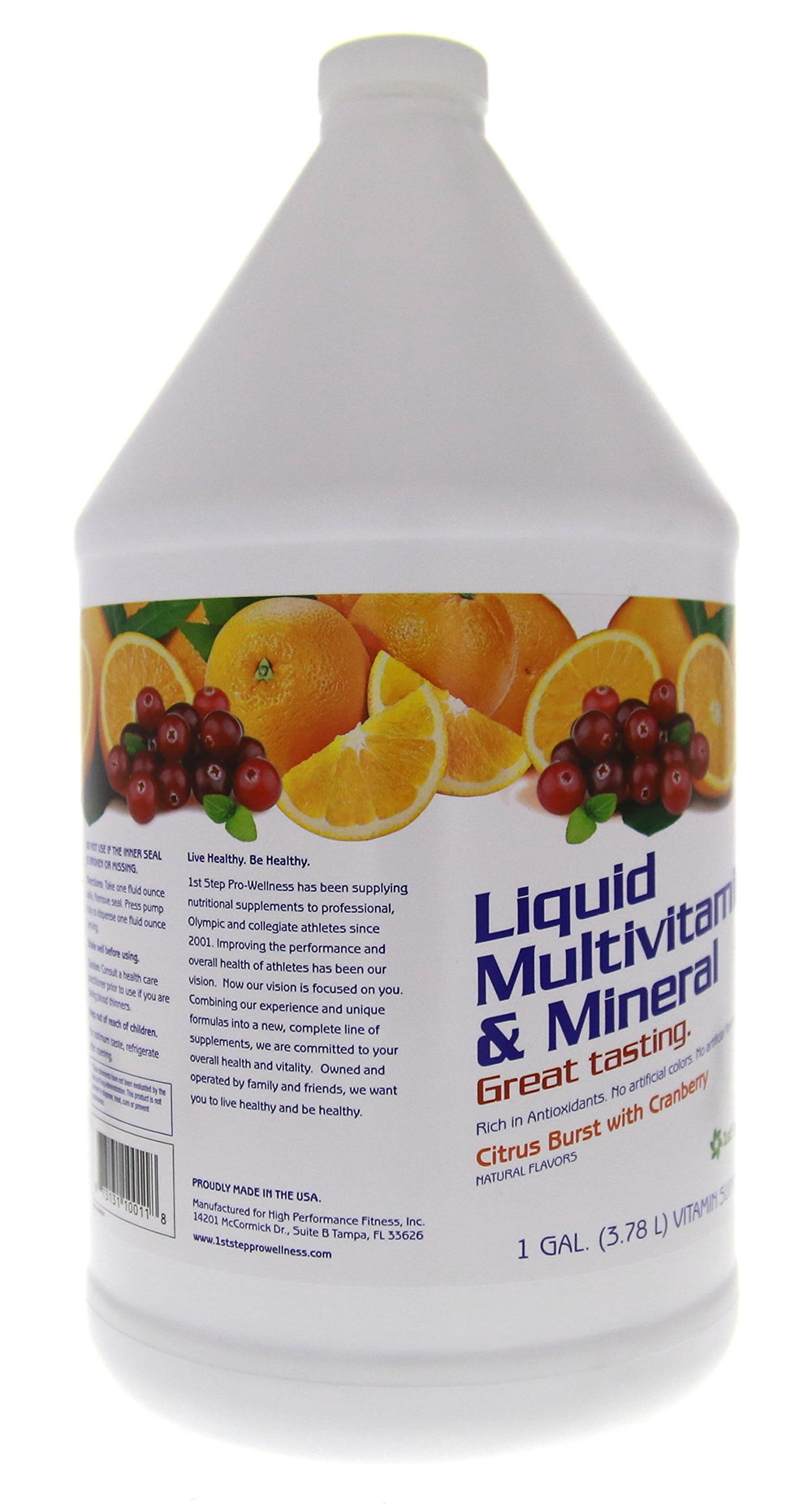 1st Step Energy Citrus bottle shown beside gym gear.