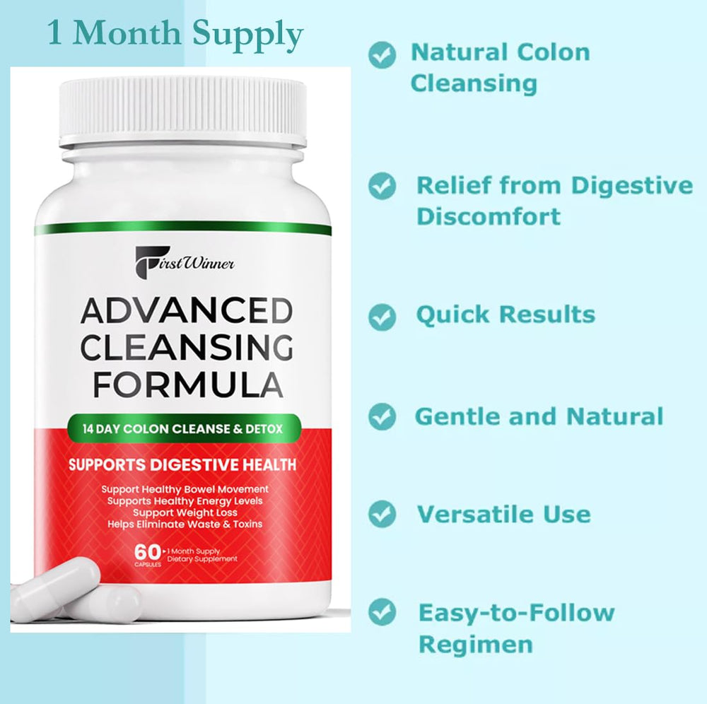 First Winner Colon Cleanse packaging shows 1 month supply option for routine use.