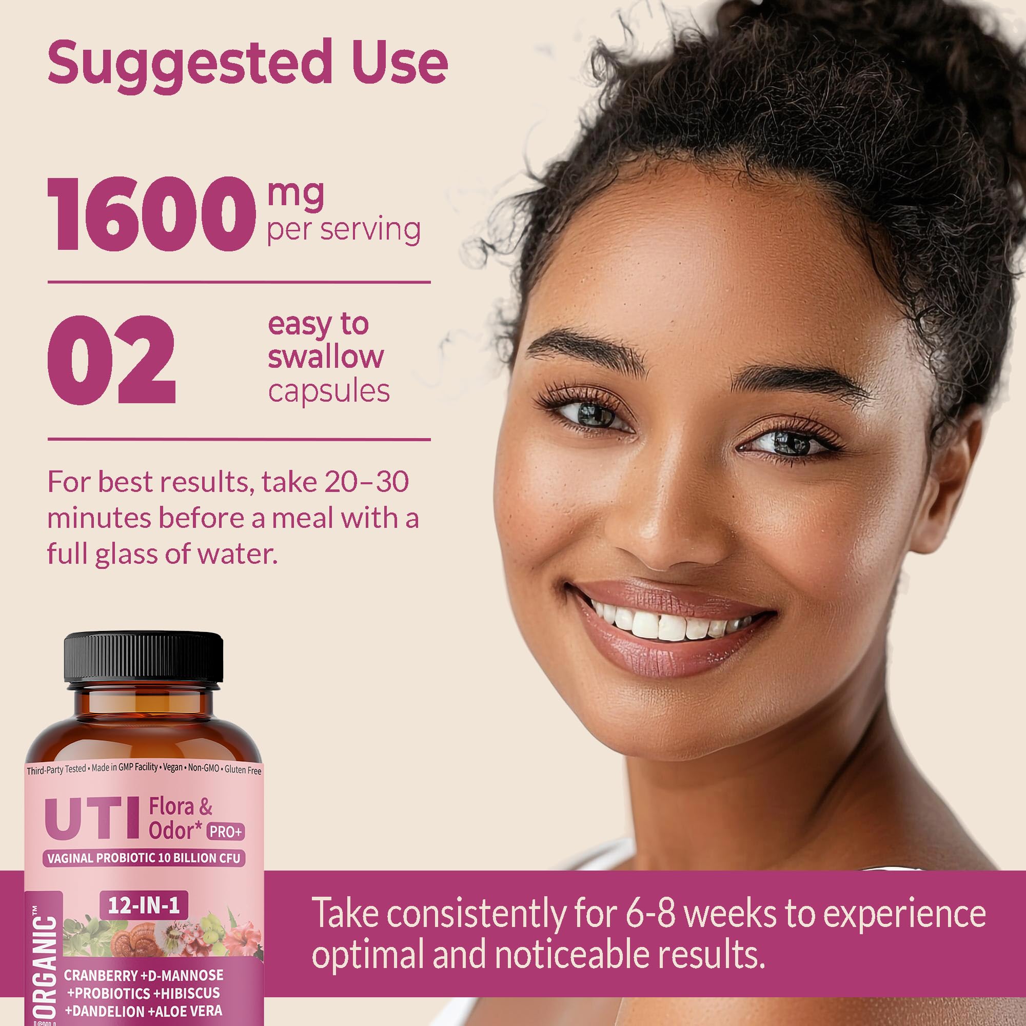 FIRSTORGANIC daily two-capsules routine supports regular use.