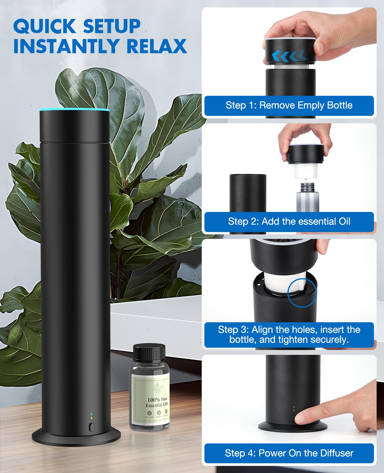 Includes 80mL fragrance oil for immediate scent diffusion.
