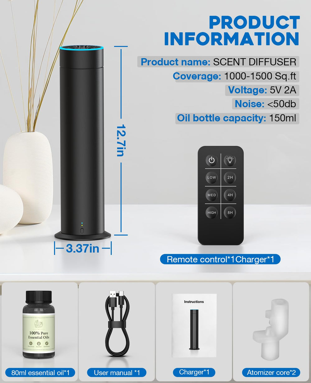 Aluminum alloy tower with matte finish resists fingerprints.
