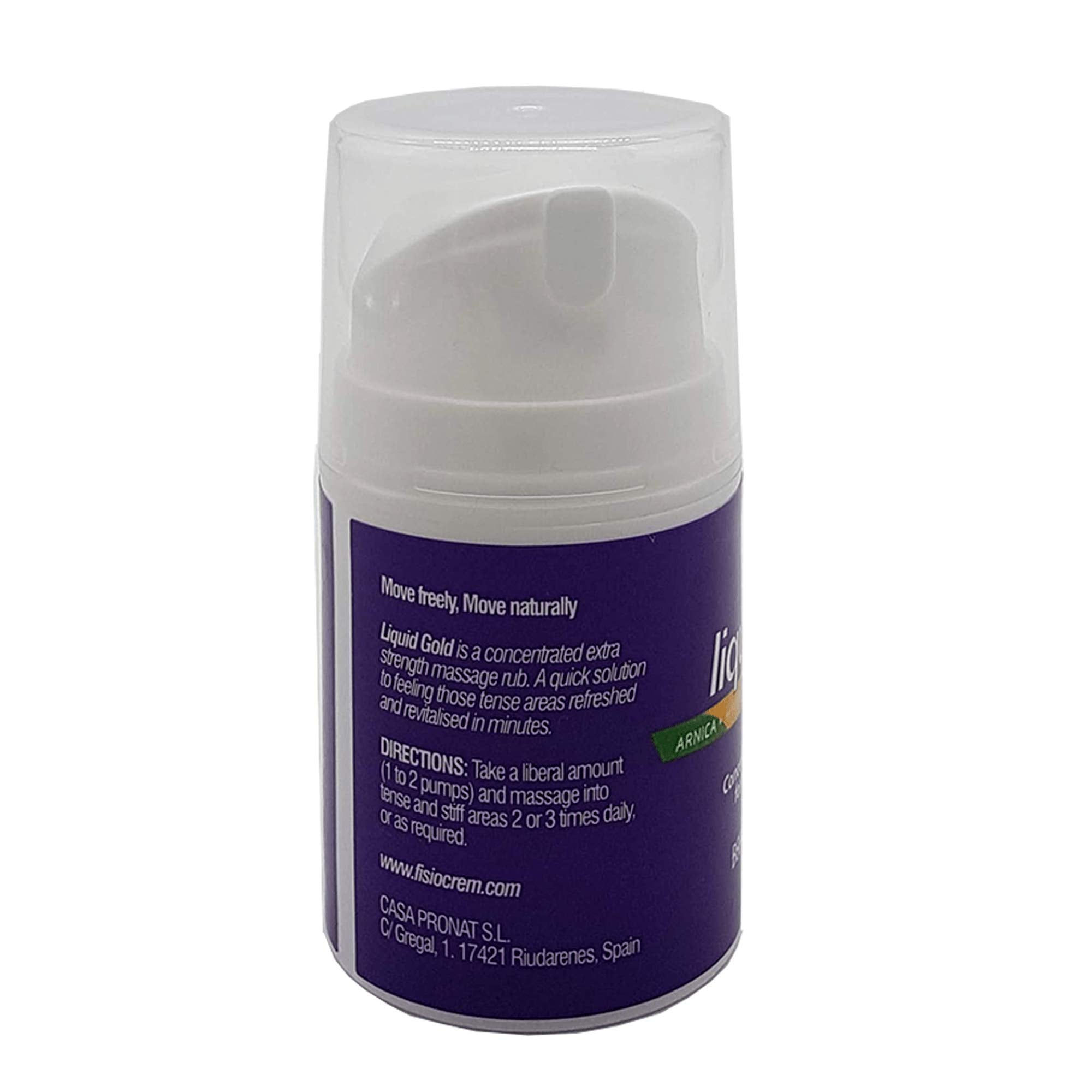 Fisiocrem Liquid Gold quickly absorbs into the skin for a non-greasy massage.