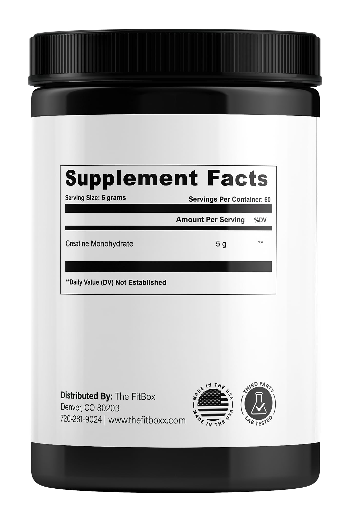 Fit Boxx ATPDrive bottle emphasizes 5 g daily serving for steady energy