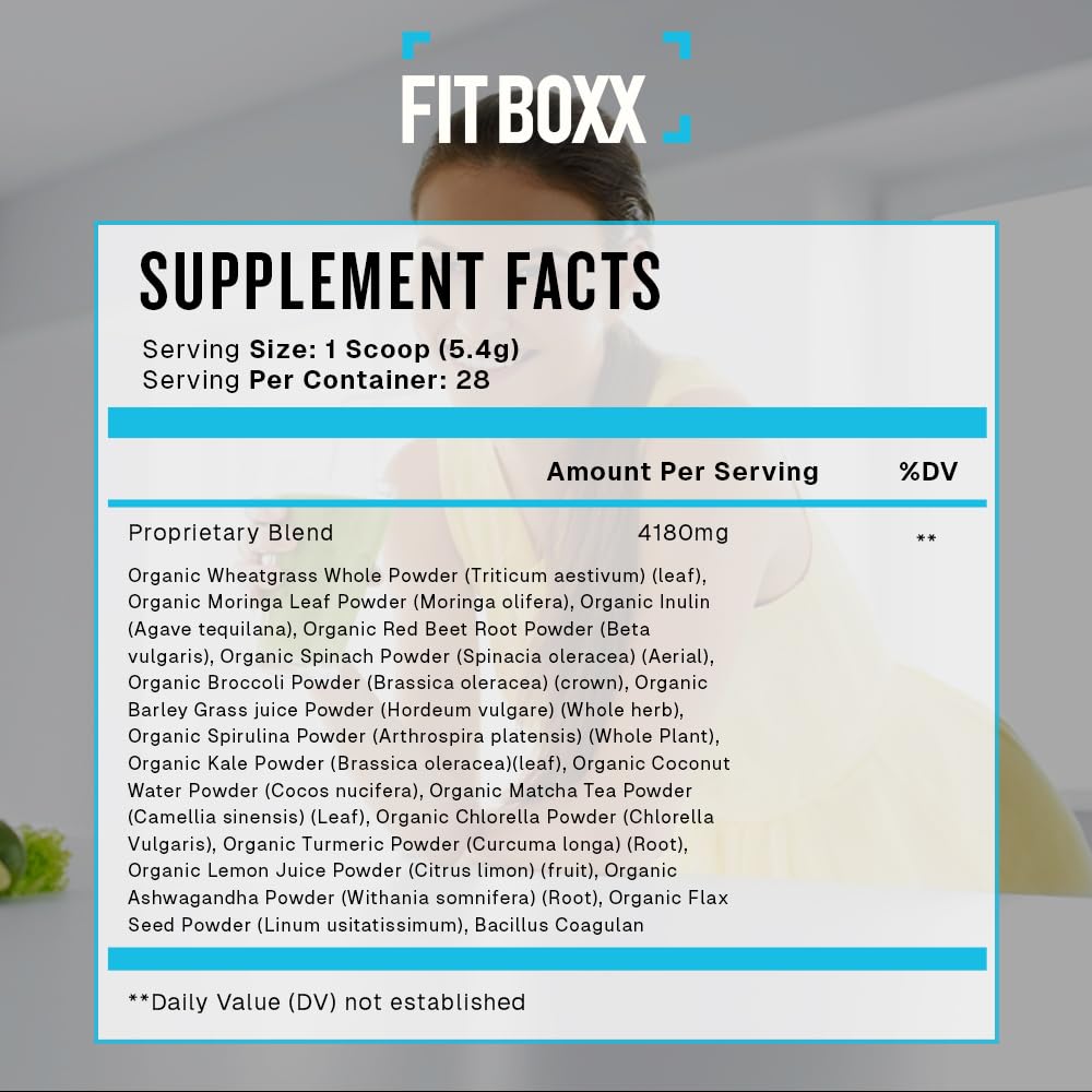 Fit Boxx VitalMatrix Greens scoop for quick, smoothie-ready daily greens