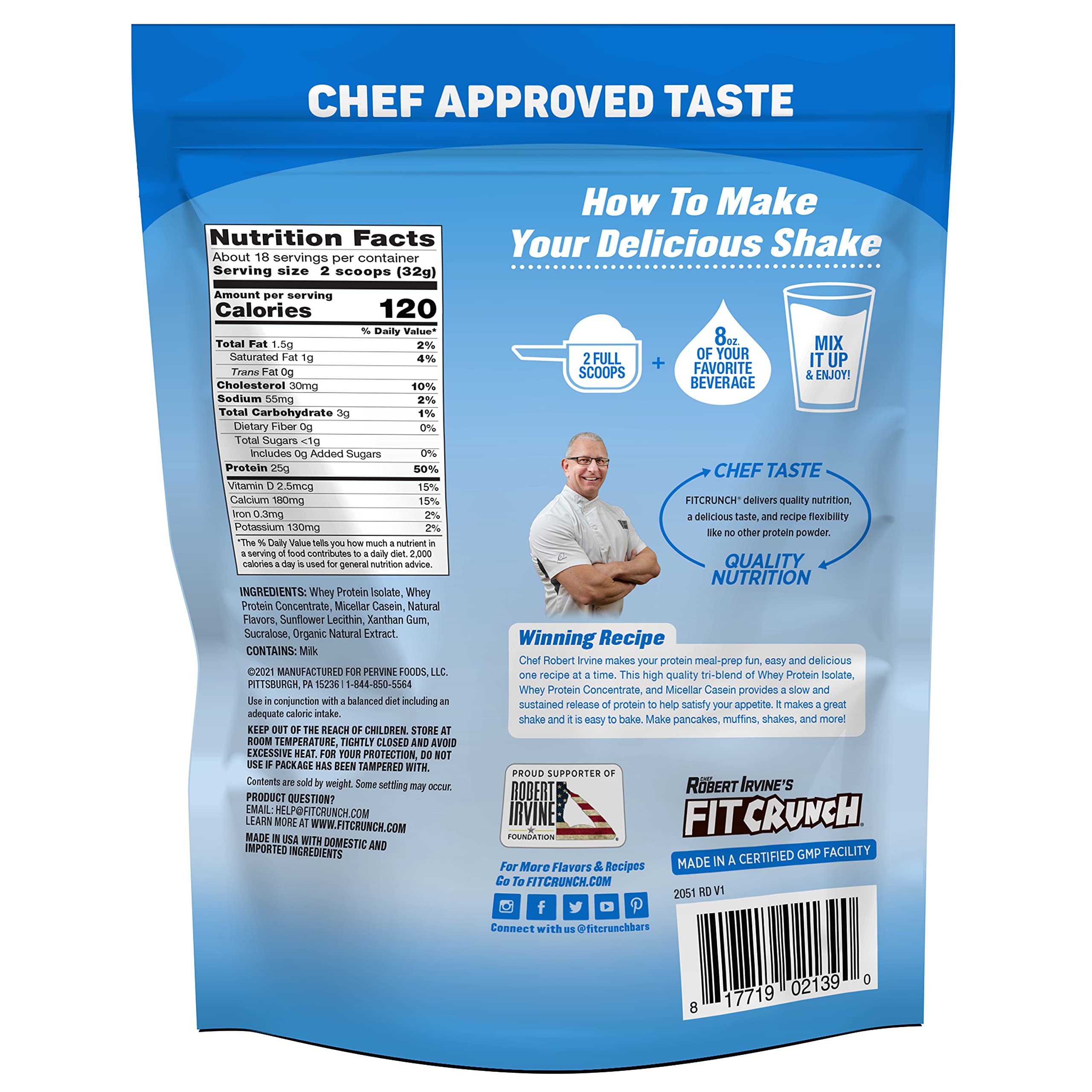Fit Crunch Tri-Blend whey bake-ready mix to elevate recipes with protein