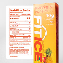 FIT ICE Pineapple Mango pops showing tropical flavor and protein boost