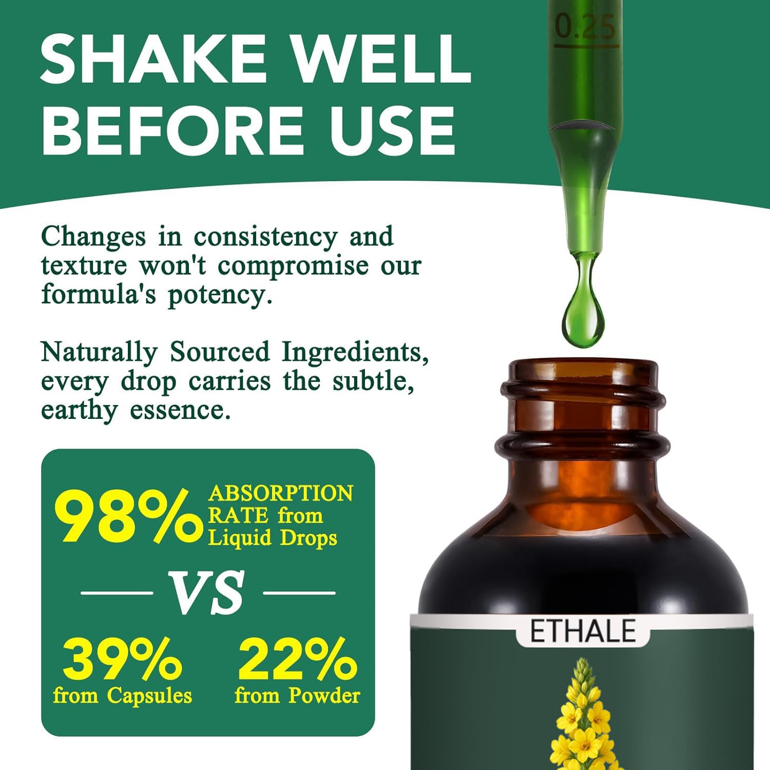 FITactic ETHALE Mullein Drops measuring dropper in action