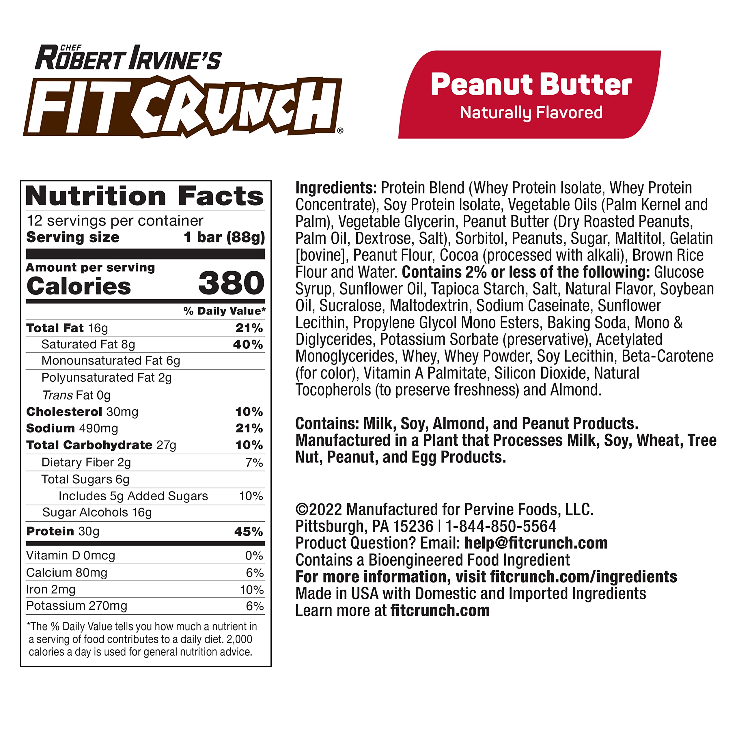 Fit Crunch six-layer baked bar cross-section reveals chewy texture and protein core