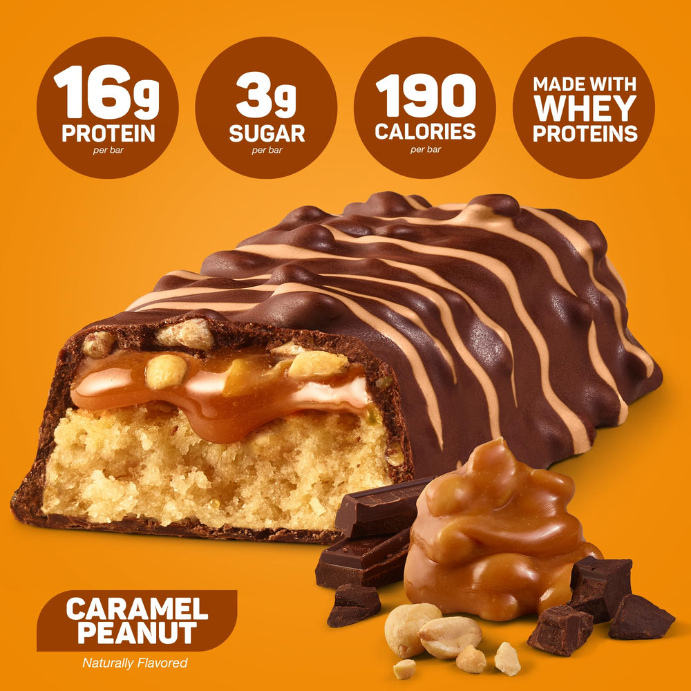 Nutrition panel shows 16 g protein and gluten-free claim.