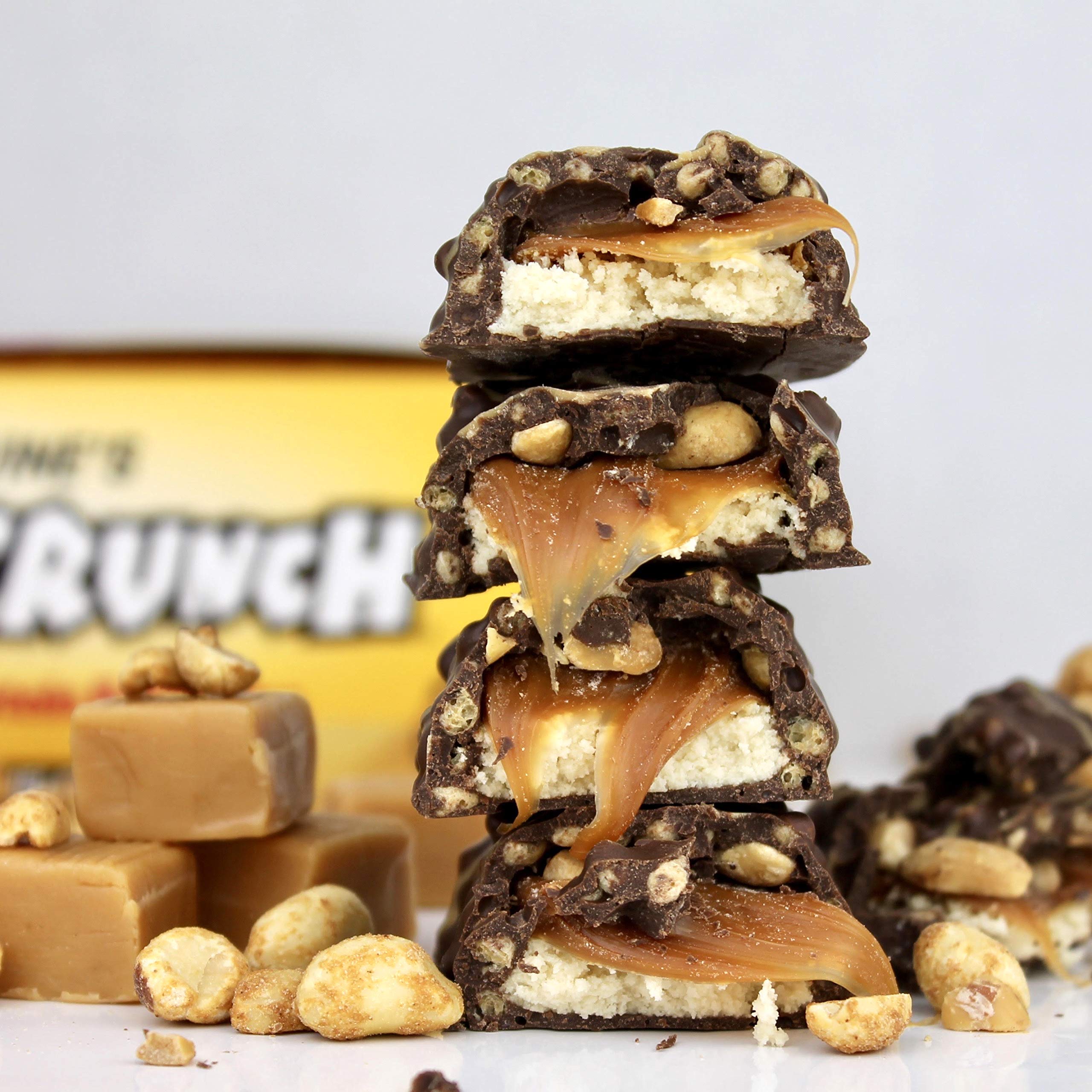 Box display of FITCRUNCH bars for a family-friendly snack option.