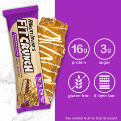 FitCrunch gluten-free label on package communicates gluten-free snack option.