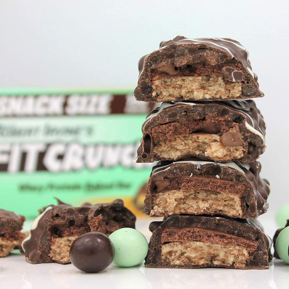 FITCRUNCH Mint Chocolate Chip Snack Size Protein Bars – 16g Protein, 3 ...