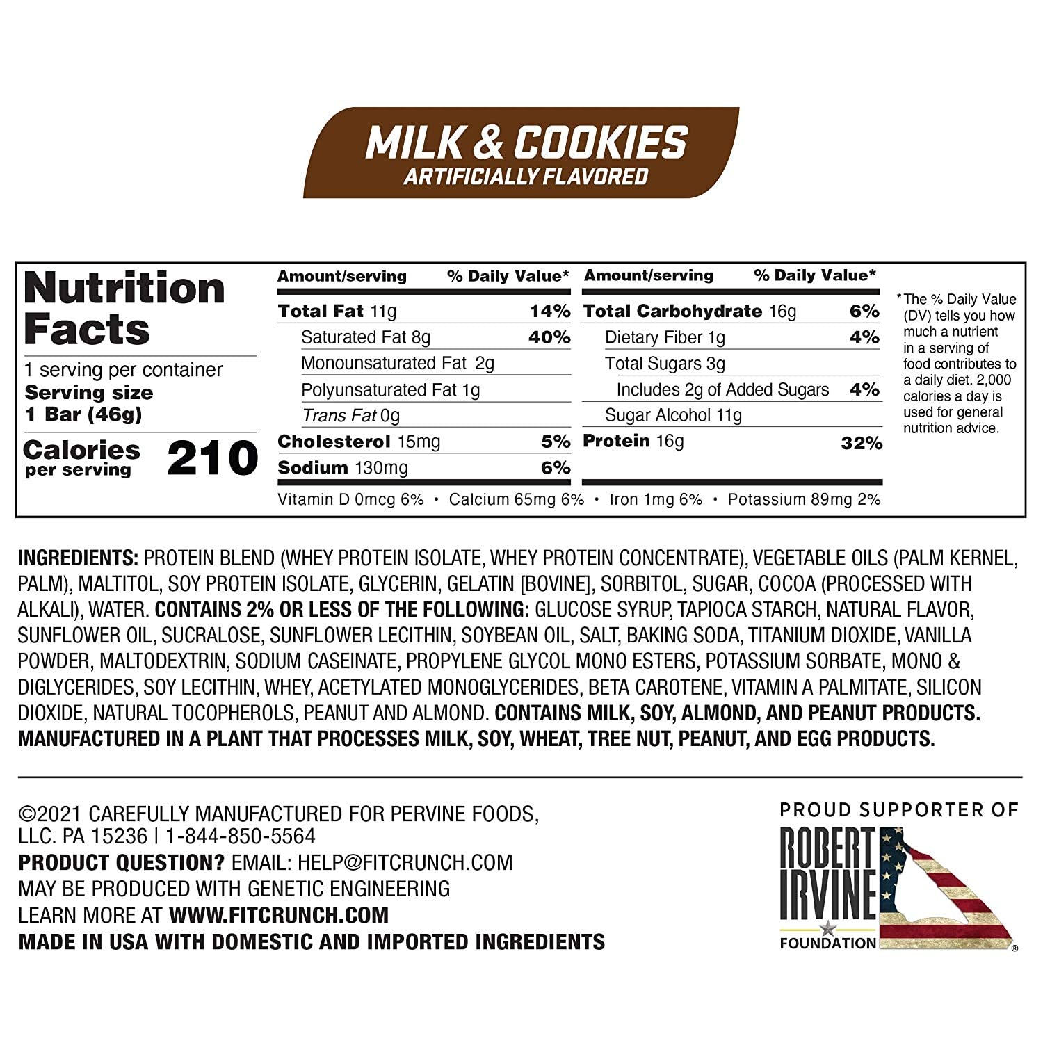 Fit Crunch Milk & Cookies bar ready for on-the-go indulgence.