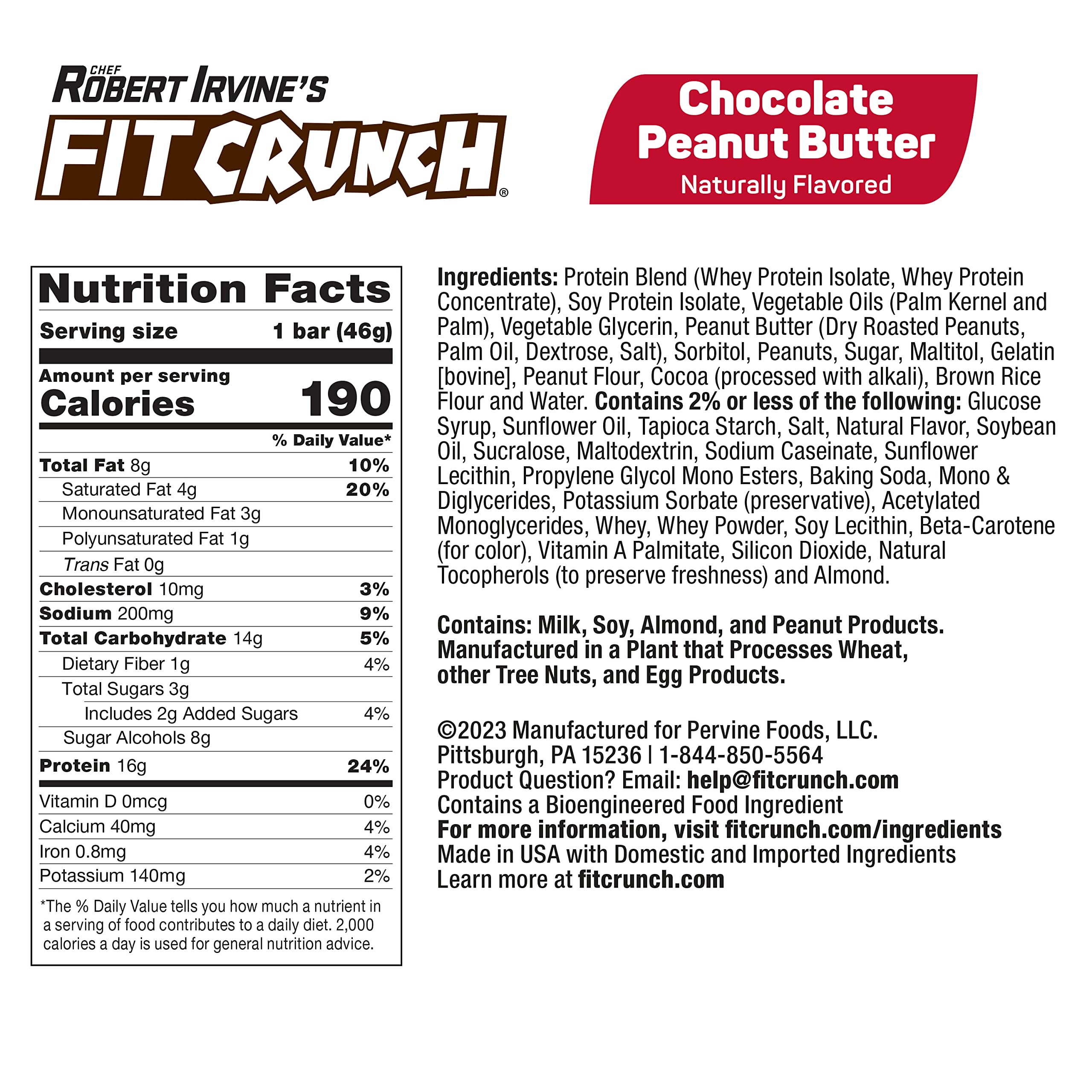 Fit Crunch Peanut Butter bar close-up showing rich texture and crunch.