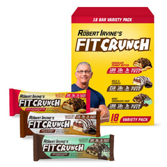 Fit Crunch snack size variety pack on display for quick, gluten-free snacking.