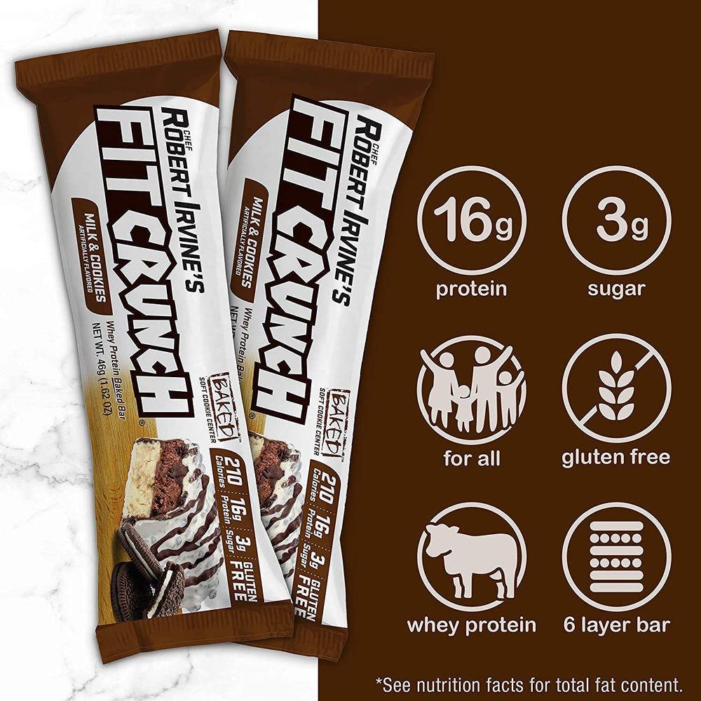 FITCRUNCH Snack Size Bar 18-bars packaging demonstrates convenient box for on-the-go snacking