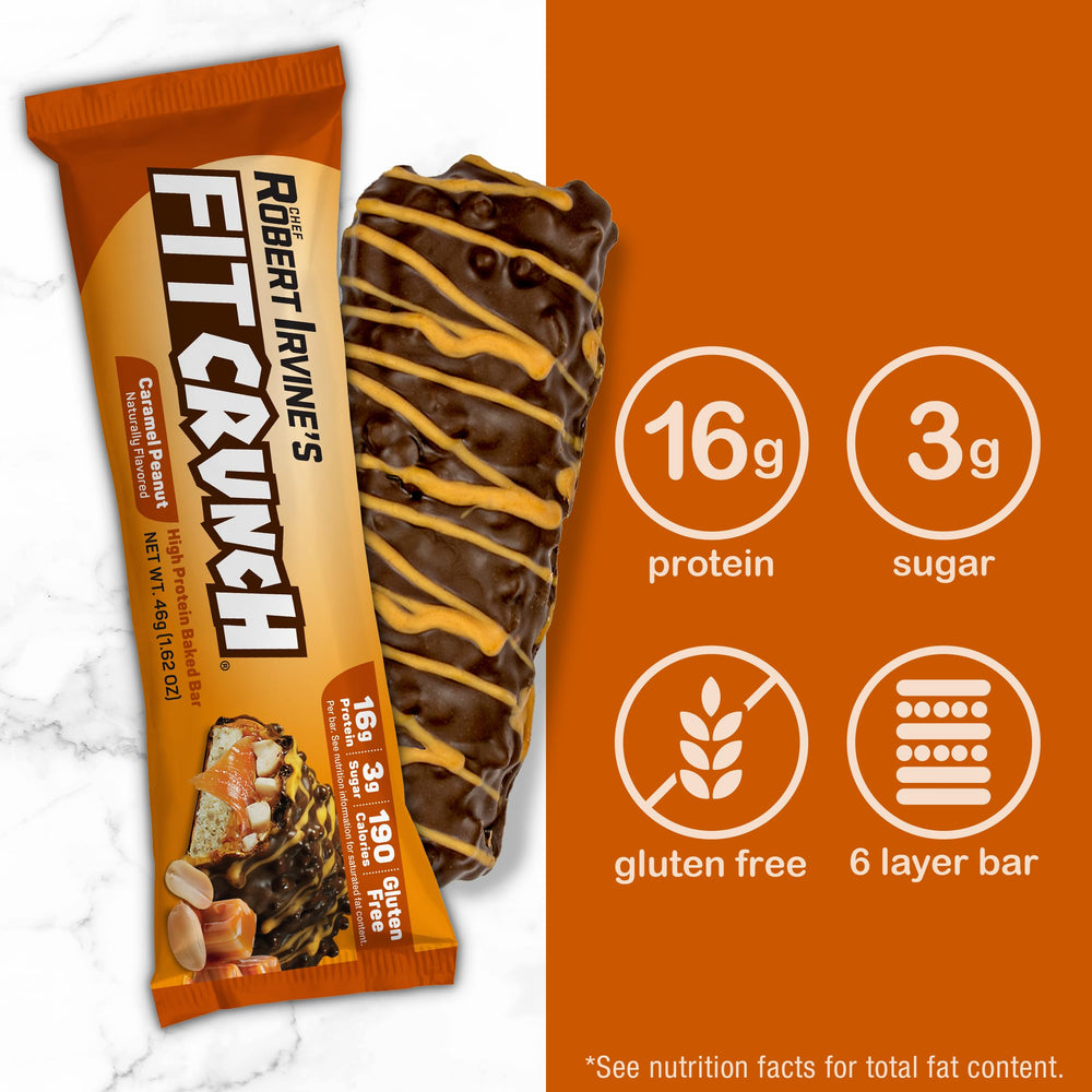 FITCRUNCH gluten-free label on bar for gluten-conscious snacking