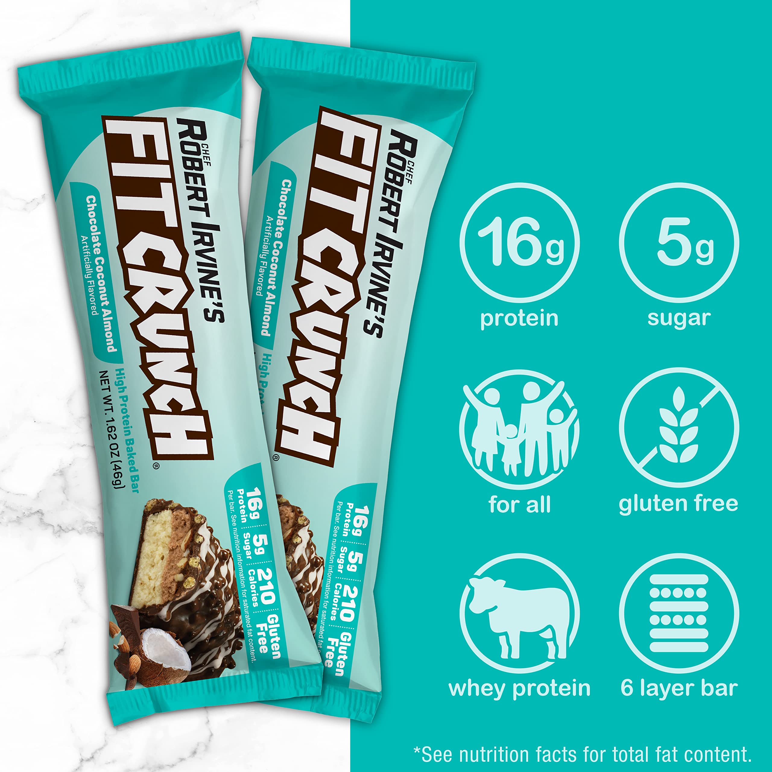 In-hand shot shows convenient gluten-free protein bar option