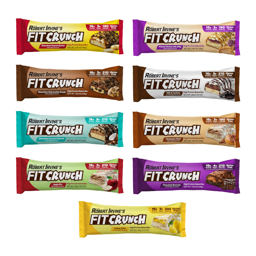 Fit Crunch Chocolate Banana bar provides quick protein with real banana flavor