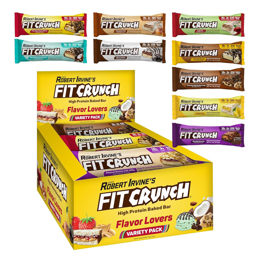 Fit Crunch Chocolate Peanut Butter snack bar offers 16 g protein for quick workout fuel