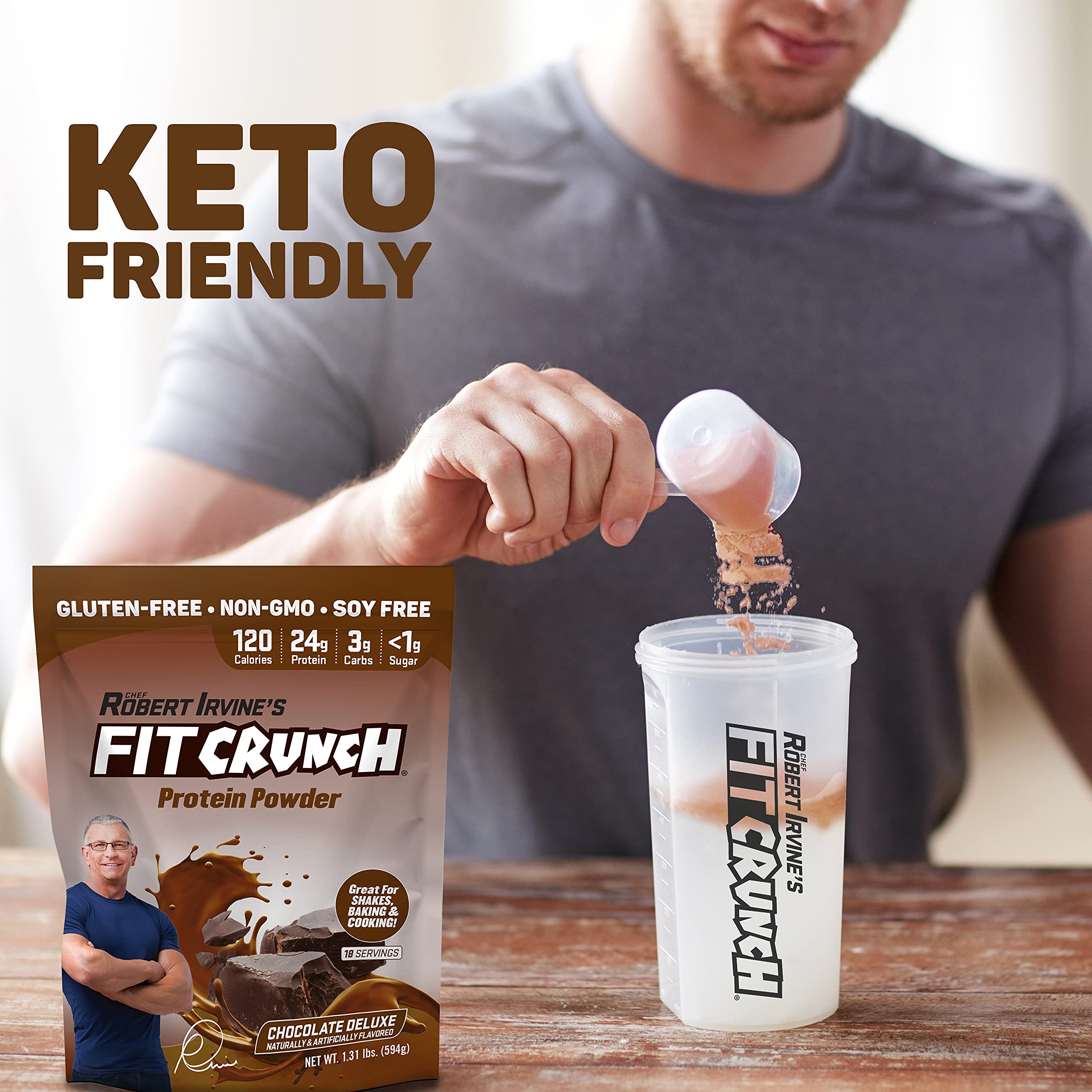 Baking with Fit Crunch Tri-Blend adds protein to baked goods.